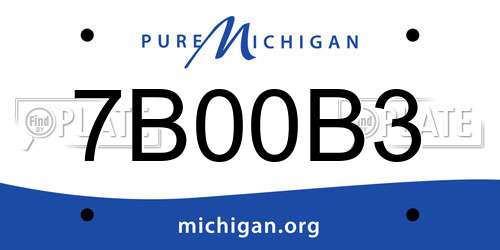 7B00B3 Michigan License Plate
