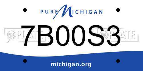 7B00S3 Michigan License Plate