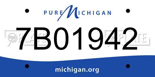 7B01942 Michigan License Plate
