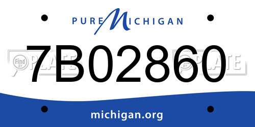 7B02860 Michigan License Plate
