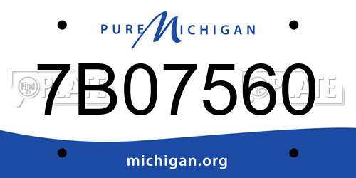 7B07560 Michigan License Plate