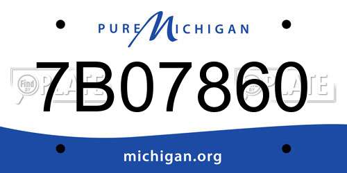 7B07860 Michigan License Plate