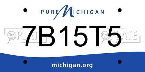 7B15T5 Michigan License Plate