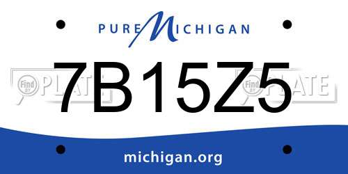 7B15Z5 Michigan License Plate