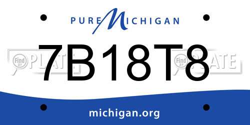 7B18T8 Michigan License Plate