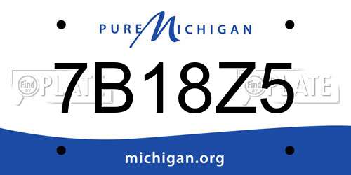 7B18Z5 Michigan License Plate