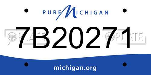 7B20271 Michigan License Plate