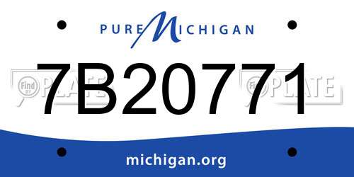 7B20771 Michigan License Plate
