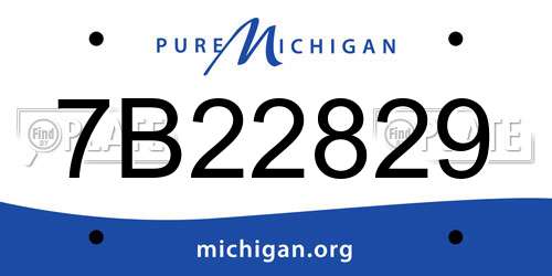 7B22829 Michigan License Plate