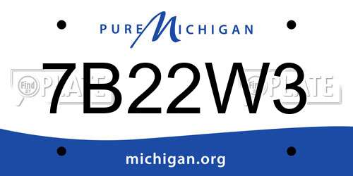 7B22W3 Michigan License Plate