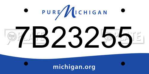 7B23255 Michigan License Plate