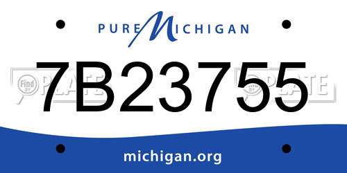 7B23755 Michigan License Plate
