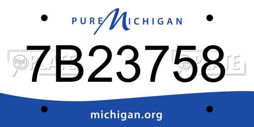 7B23758 Michigan License Plate