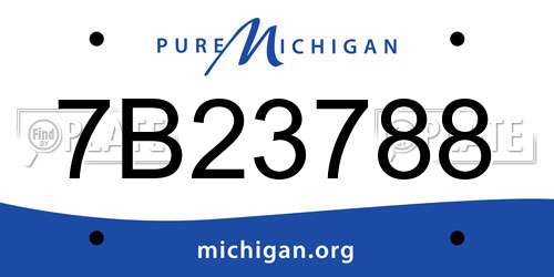 7B23788 Michigan License Plate