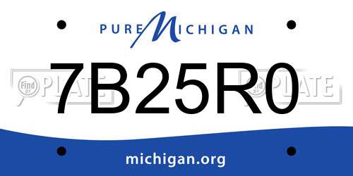 7B25R0 Michigan License Plate