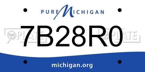 7B28R0 Michigan License Plate
