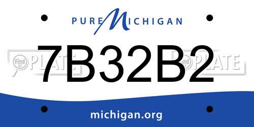 7B32B2 Michigan License Plate