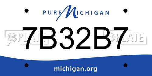 7B32B7 Michigan License Plate