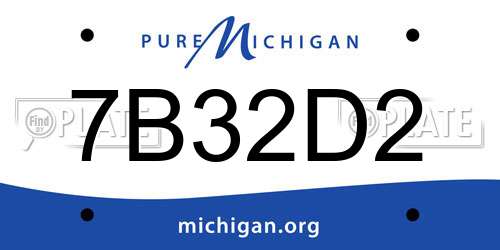 7B32D2 Michigan License Plate