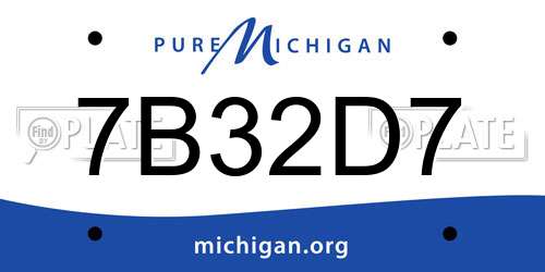 7B32D7 Michigan License Plate