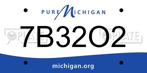 7B32O2 Michigan License Plate