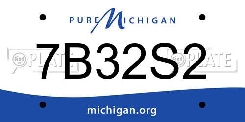 7B32S2 Michigan License Plate