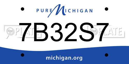7B32S7 Michigan License Plate