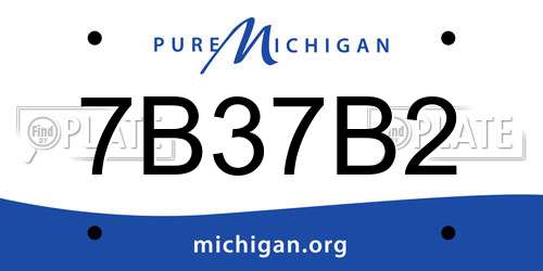 7B37B2 Michigan License Plate