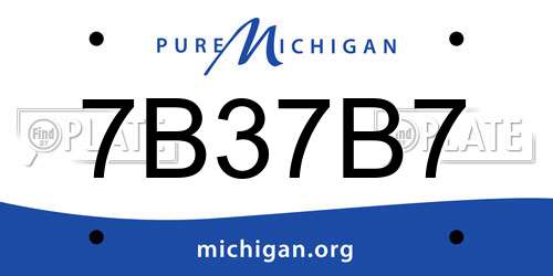 7B37B7 Michigan License Plate