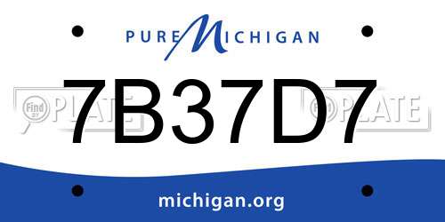 7B37D7 Michigan License Plate