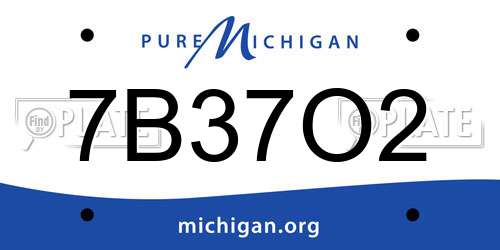 7B37O2 Michigan License Plate