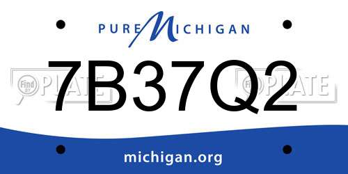 7B37Q2 Michigan License Plate