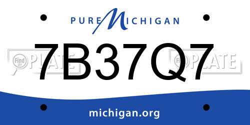 7B37Q7 Michigan License Plate