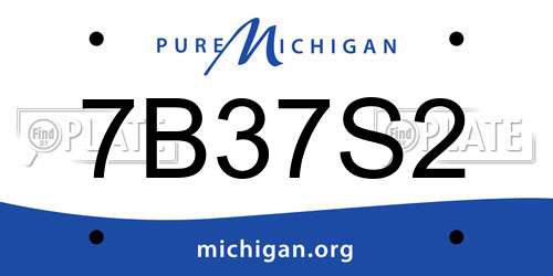 7B37S2 Michigan License Plate