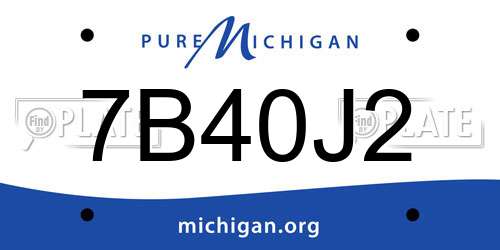 7B40J2 Michigan License Plate