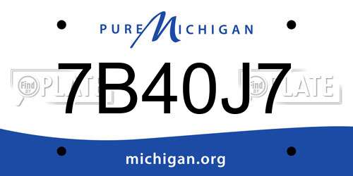 7B40J7 Michigan License Plate