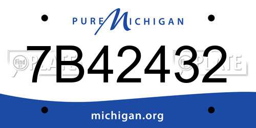 7B42432 Michigan License Plate