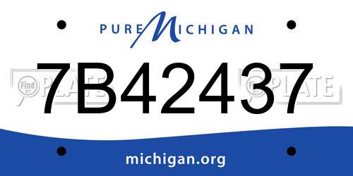 7B42437 Michigan License Plate