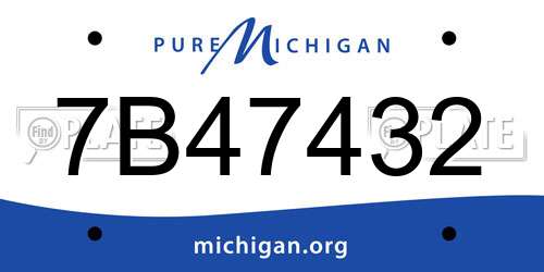 7B47432 Michigan License Plate