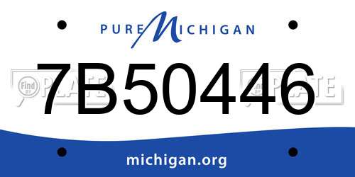 7B50446 Michigan License Plate