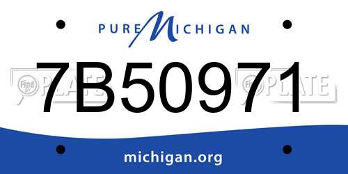 7B50971 Michigan License Plate