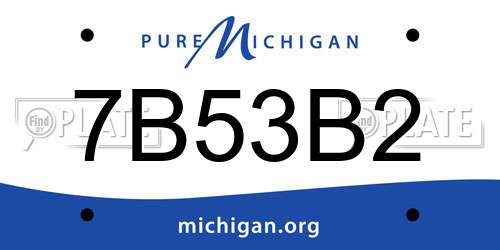 7B53B2 Michigan License Plate