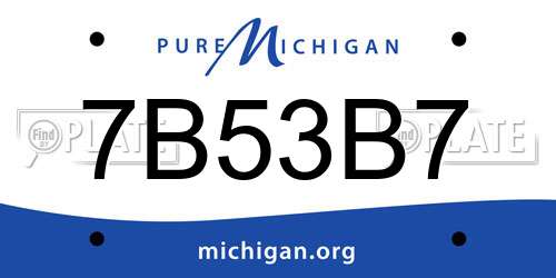 7B53B7 Michigan License Plate