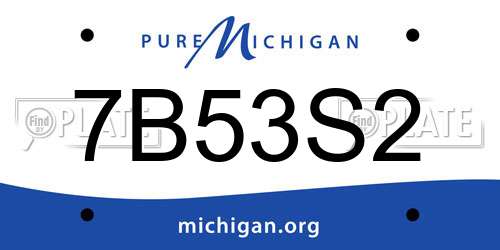 7B53S2 Michigan License Plate