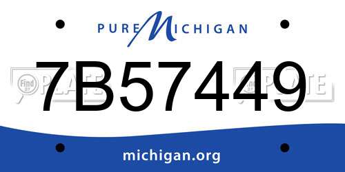 7B57449 Michigan License Plate