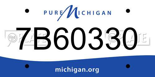 7B60330 Michigan License Plate