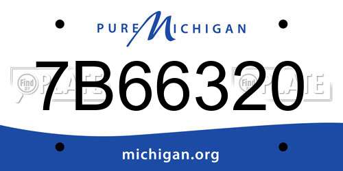 7B66320 Michigan License Plate