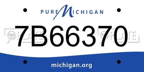 7B66370 Michigan License Plate