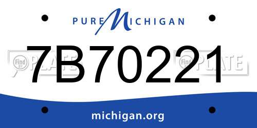 7B70221 Michigan License Plate