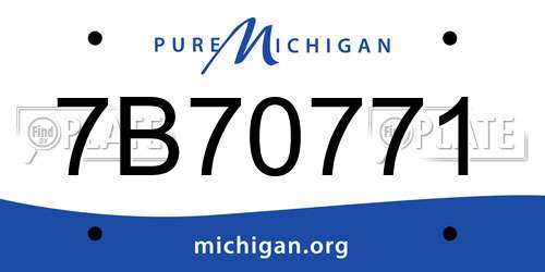 7B70771 Michigan License Plate